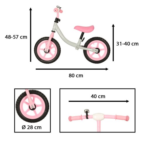 Rowerek biegowy Trike Fix Balance rower ultra lekki różowy
