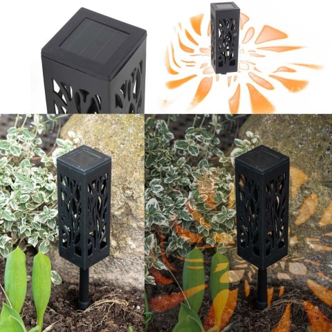 Lampa solarna ogrodowa ażurowa latarenka lamion LED czujnik zmierzchu wbijana 4szt.