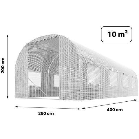 Tunel ogrodowy 2,5x4m (10m2) biały Plonos Tunel ogrodowy 2,5x4m (10m2) biały Plonos