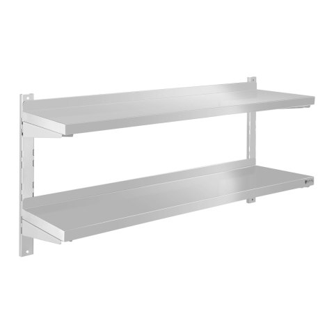Półka ścienna stalowa wisząca podwójna z regulacją 120cm Półka ścienna stalowa wisząca podwójna z regulacją 120cm