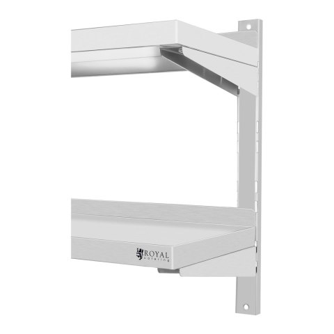 Półka ścienna stalowa wisząca podwójna z regulacją 120cm Półka ścienna stalowa wisząca podwójna z regulacją 120cm