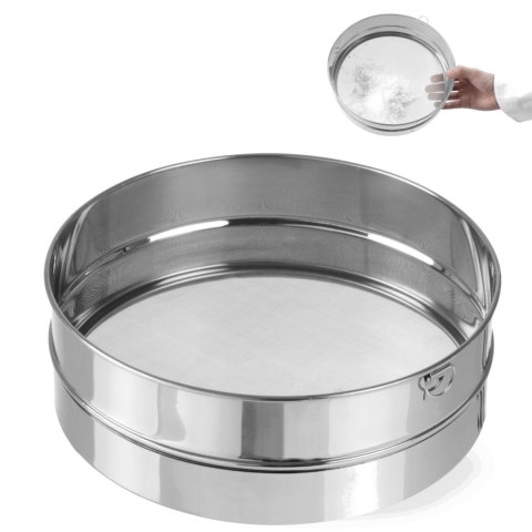 Sito cukiernicze gęste do przesiewania cukru pudru śr. 247mm stalowe - Hendi 637791 Sito cukiernicze gęste do przesiewania cukru pudru śr. 247mm stalowe - Hendi 637791