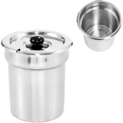 Wkład garnek z pokrywką stalowy do bemaru podgrzewacza do zupy 3.8L Wkład garnek z pokrywką stalowy do bemaru podgrzewacza do zupy 3.8L