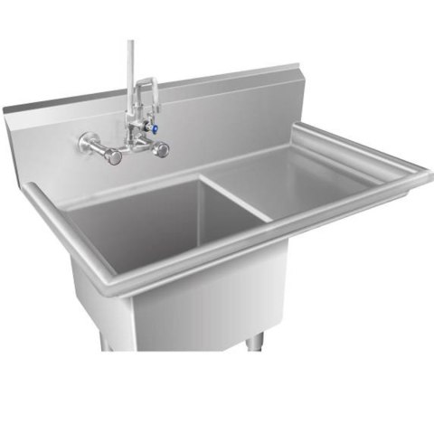 Zlew gastronomiczny ze stali nierdzewnej basen jednokomorowy + półka 100x60cm Zlew gastronomiczny ze stali nierdzewnej basen jednokomorowy + półka 100x60cm