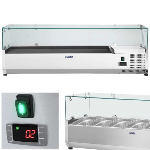 Nadstawa chłodnicza ze szklaną osłoną 5x GN1/3 i 1x GN1/2 150cm Nadstawa chłodnicza ze szklaną osłoną 5x GN1/3 i 1x GN1/2 150cm
