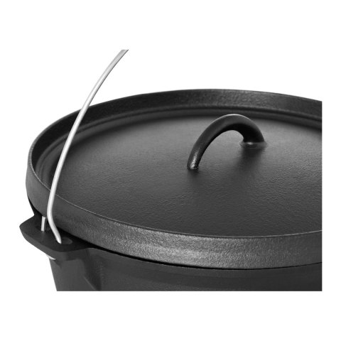 Kociołek garnek żeliwny myśliwski na ognisko grill kuchenkę śr. 31cm 6L + STOJAK Kociołek garnek żeliwny myśliwski na ognisko grill kuchenkę śr. 31cm 6L + STOJAK