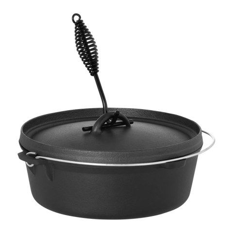 Kociołek garnek żeliwny myśliwski na ognisko grill kuchenkę śr. 31cm 6L + STOJAK Kociołek garnek żeliwny myśliwski na ognisko grill kuchenkę śr. 31cm 6L + STOJAK
