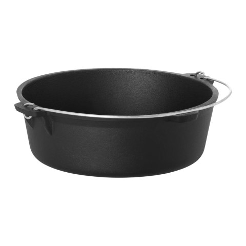 Kociołek garnek żeliwny myśliwski na ognisko grill kuchenkę śr. 31cm 6L + STOJAK Kociołek garnek żeliwny myśliwski na ognisko grill kuchenkę śr. 31cm 6L + STOJAK