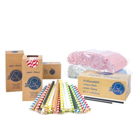 Słomki papierowe BIO ekologiczne PAPER STRAWS grube 8/205mm - biało-czerwone 500szt. Słomki papierowe BIO ekologiczne PAPER STRAWS grube 8/205mm - biało-czerwone 500szt.