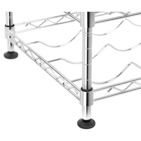 Regał stojak na butelki z winem metalowy 4 półki 45 x 30 x 47 cm na 16 butelek do 50 kg Regał stojak na butelki z winem metalowy 4 półki 45 x 30 x 47 cm na 16 butelek do 50 kg