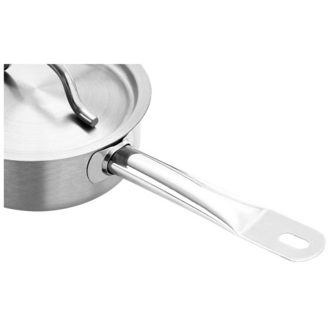 Rondel z pokrywką ze stali nierdzewnej grube dno 4mm 0.9L Rondel z pokrywką ze stali nierdzewnej grube dno 4mm 0.9L