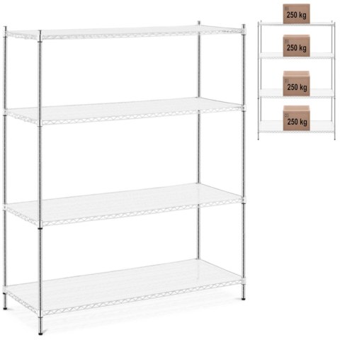 Regał magazynowy ażurowy 4 półki + 4 maty do 1 t 1000 kg 150x60x180 cm Regał magazynowy ażurowy 4 półki + 4 maty do 1 t 1000 kg 150x60x180 cm