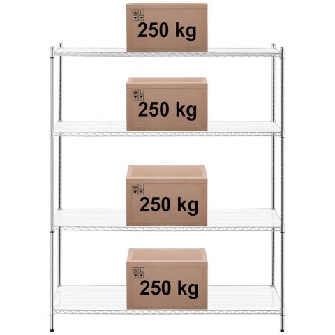 Regał magazynowy ażurowy 4 półki + 4 maty do 1 t 1000 kg 150x60x180 cm Regał magazynowy ażurowy 4 półki + 4 maty do 1 t 1000 kg 150x60x180 cm