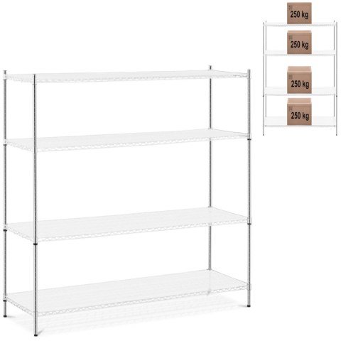 Regał magazynowy ażurowy 4 półki + 4 maty do 1 t 1000 kg 180x60x180 cm Regał magazynowy ażurowy 4 półki + 4 maty do 1 t 1000 kg 180x60x180 cm