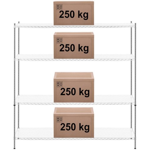 Regał magazynowy ażurowy 4 półki + 4 maty do 1 t 1000 kg 180x60x180 cm Regał magazynowy ażurowy 4 półki + 4 maty do 1 t 1000 kg 180x60x180 cm