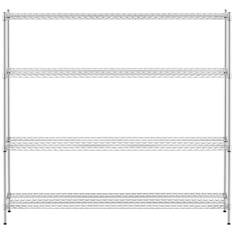 Regał magazynowy chromowany 4 półki ażurowe do 1 t 1000 kg 180x45x180 cm Regał magazynowy chromowany 4 półki ażurowe do 1 t 1000 kg 180x45x180 cm