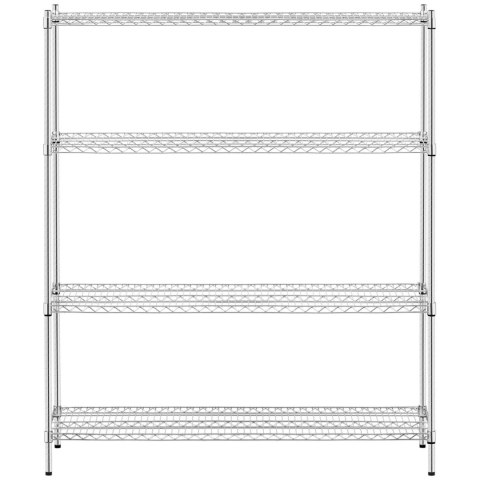 Regał magazynowy chromowany 4 półki druciane do 1 t 1000 kg 150x45x180 cm Regał magazynowy chromowany 4 półki druciane do 1 t 1000 kg 150x45x180 cm