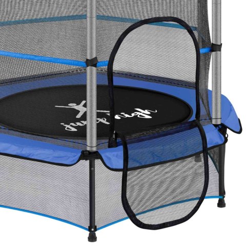 Trampolina dla dzieci z siatką zabezpieczającą do 50 kg śr. 140 cm niebieska Trampolina dla dzieci z siatką zabezpieczającą do 50 kg śr. 140 cm niebieska