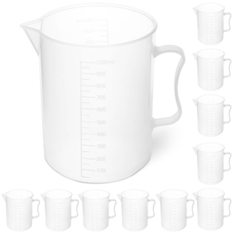 Zlewka laboratoryjna plastikowa z podziałką 1000 ml - 10 szt. Zlewka laboratoryjna plastikowa z podziałką 1000 ml - 10 szt.