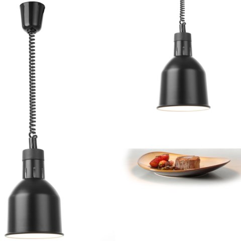 Lampa do podgrzewania potraw - wisząca cylindryczna stożkowa czarna śr. 175mm 250W - Hendi 273852 Lampa do podgrzewania potraw - wisząca cylindryczna stożkowa czarna śr. 175mm 250W - Hendi 273852