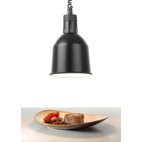 Lampa do podgrzewania potraw - wisząca cylindryczna stożkowa czarna śr. 175mm 250W - Hendi 273852 Lampa do podgrzewania potraw - wisząca cylindryczna stożkowa czarna śr. 175mm 250W - Hendi 273852
