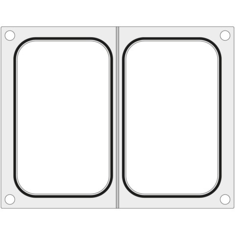 Matryca forma do zgrzewarek BOKAMA na dwie tacki pojemniki 178x113 mm - Hendi 805886 Matryca forma do zgrzewarek BOKAMA na dwie tacki pojemniki 178x113 mm - Hendi 805886