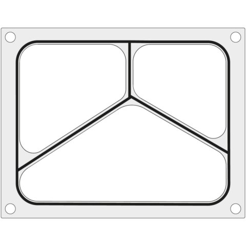 Matryca forma do zgrzewarki Duni DF10 na tackę trójdzielną 227x178 mm - Hendi 805824 Matryca forma do zgrzewarki Duni DF10 na tackę trójdzielną 227x178 mm - Hendi 805824