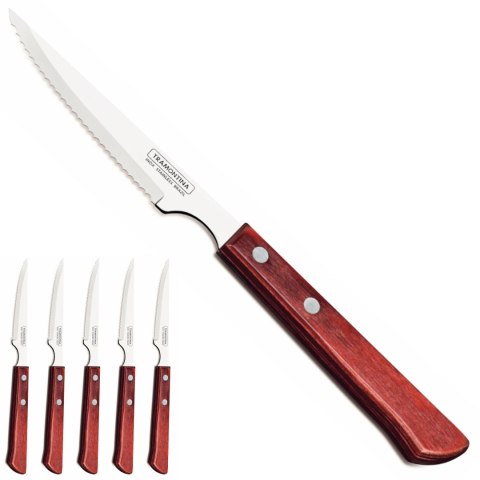 Nóż do steków ząbkowany nierdzewny Churrasco Spanish Style 6 szt. dł. 220 mm czerwony Nóż do steków ząbkowany nierdzewny Churrasco Spanish Style 6 szt. dł. 220 mm czerwony