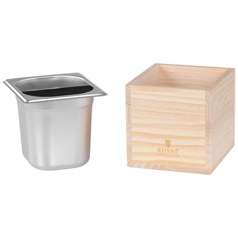 Odbijak pojemnik do kawy fusów z poprzeczką drewniany GN1/6 2200 ml Odbijak pojemnik do kawy fusów z poprzeczką drewniany GN1/6 2200 ml