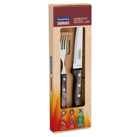 Zestaw sztućców do steków nierdzewne w kartonie prezentowym Churrasco GAUCHO zestaw 2 el. Zestaw sztućców do steków nierdzewne w kartonie prezentowym Churrasco GAUCHO zestaw 2 el.