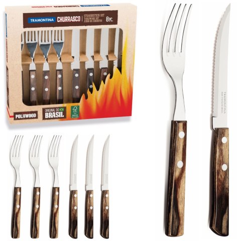 Zestaw sztućców do steków pizzy nierdzewne w opakowaniu prezentowym Churrasco zestaw 8 el. Zestaw sztućców do steków pizzy nierdzewne w opakowaniu prezentowym Churrasco zestaw 8 el.