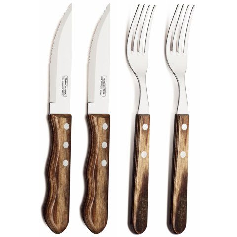 Zestaw sztućców nóż widelec stołowy do steków Churrasco JUMBO w blistrze 4 szt. Zestaw sztućców nóż widelec stołowy do steków Churrasco JUMBO w blistrze 4 szt.