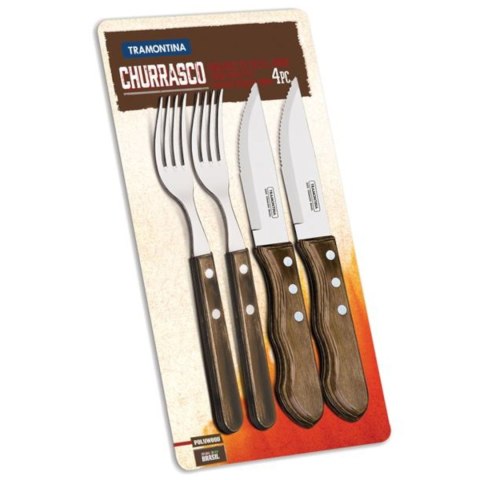 Zestaw sztućców nóż widelec stołowy do steków Churrasco JUMBO w blistrze 4 szt. Zestaw sztućców nóż widelec stołowy do steków Churrasco JUMBO w blistrze 4 szt.