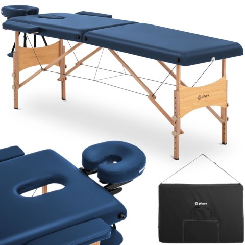 Stół łóżko do masażu drewniane przenośne składane Toulouse Blue do 227 kg niebieskie Stół łóżko do masażu drewniane przenośne składane Toulouse Blue do 227 kg niebieskie