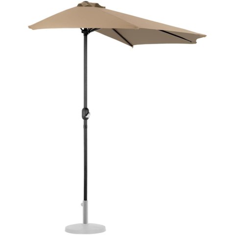 Półparasol przyścienny balkonowy tarasowy półokrągły 270 x 135 cm szarobrązowy