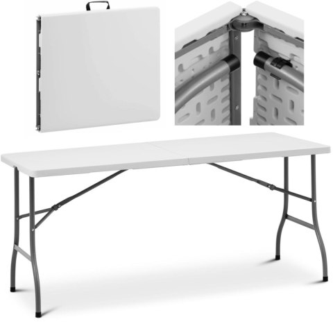 Stół cateringowy ogrodowy składany biały do 150 kg 152 x 70 x 74 cm Stół cateringowy ogrodowy składany biały do 150 kg 152 x 70 x 74 cm