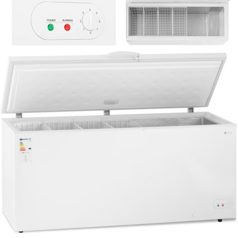 Zamrażarka skrzyniowa zamykana na klucz 4 kosze 560 l -12 do -28 C 135 W Zamrażarka skrzyniowa zamykana na klucz 4 kosze 560 l -12 do -28 C 135 W