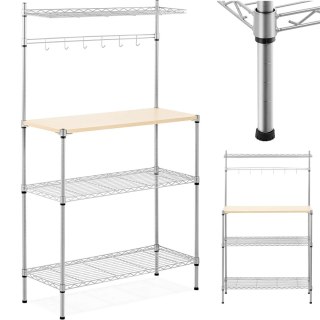 Regał druciany metalowy do kuchni magazynu 4 półki haczyki 90 x 35 x 152 cm do 121 kg