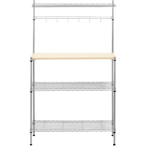 Regał druciany metalowy do kuchni magazynu 4 półki haczyki 90 x 35 x 152 cm do 121 kg Regał druciany metalowy do kuchni magazynu 4 półki haczyki 90 x 35 x 152 cm do 121 kg