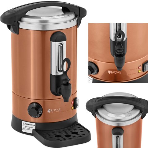 Warnik podgrzewacz do wody z podwójnymi ściankami i ociekaczem 6.1 L 1500 W pomarańczowy Warnik podgrzewacz do wody z podwójnymi ściankami i ociekaczem 6.1 L 1500 W pomarańczowy