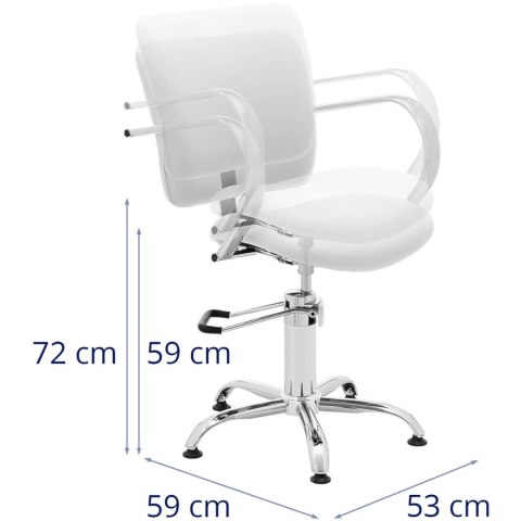 Fotel krzesło fryzjerskie barberskie kosmetyczne London White białe Fotel krzesło fryzjerskie barberskie kosmetyczne London White białe