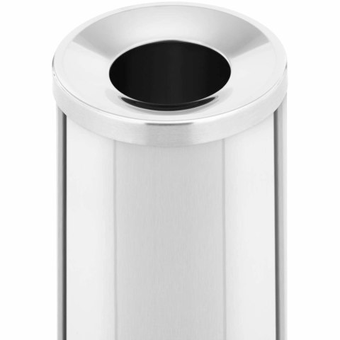 Kosz na odpady śmieci miejski zewnętrzny okrągły śr. 250 x 610 mm STAL srebrny Kosz na odpady śmieci miejski zewnętrzny okrągły śr. 250 x 610 mm STAL srebrny