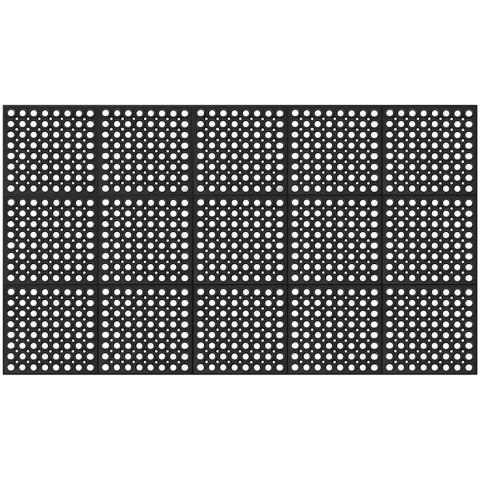 Mata wycieraczka gumowa antypoślizgowa ażurowa 150 x 90 x 1 cm czarna Mata wycieraczka gumowa antypoślizgowa ażurowa 150 x 90 x 1 cm czarna