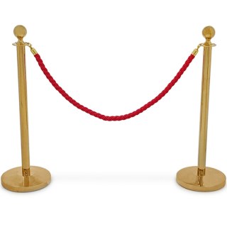 Słupek odgradzający hotelowy tytanowy z czerwoną liną 150 cm - 2 szt.