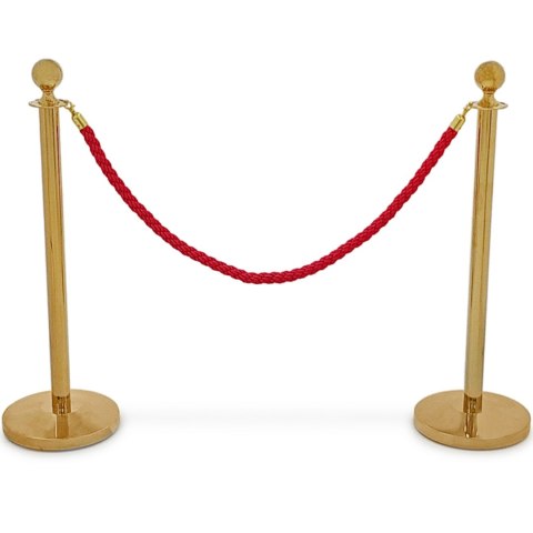 Słupek odgradzający hotelowy tytanowy z czerwoną liną 150 cm - 2 szt. Słupek odgradzający hotelowy tytanowy z czerwoną liną 150 cm - 2 szt.