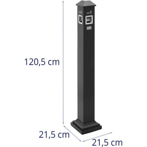 Popielnica popielniczka wolnostojąca zamykana z żelaza 3.5 l - ciemnoszara Popielnica popielniczka wolnostojąca zamykana z żelaza 3.5 l - ciemnoszara