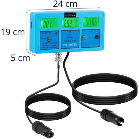 Tester miernik jakości wody 5w1 temperatura pH EC TDS CF Tester miernik jakości wody 5w1 temperatura pH EC TDS CF