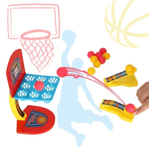 Gra zręcznościowa koszykówka basketball zestaw kieszonkowy kosz katapulta piłki