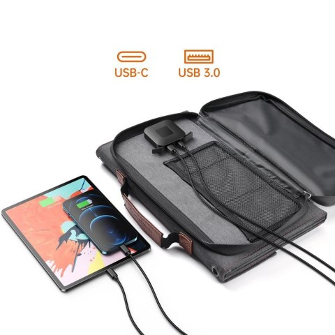 Ładowarka solarna słoneczna turystyczna USB USB C 36W QC PD szara
