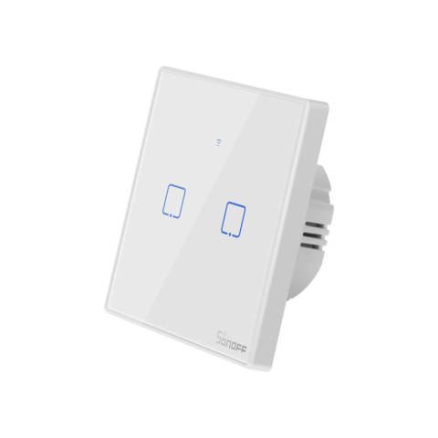 Dwukanałowy dotykowy włącznik światła przełącznik przycisk WiFi biały T2EU2C-TX